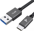 RAMPOW USB C Cable 1m/3.3ft USB3.0 Type C Fast Charging Cable Nylon Braided Grey